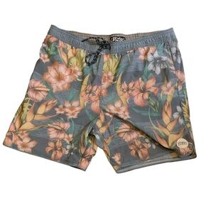 O'NEILL CRUZER 18" BOARDSHORTS IN Floral Gray and Pink Size XL